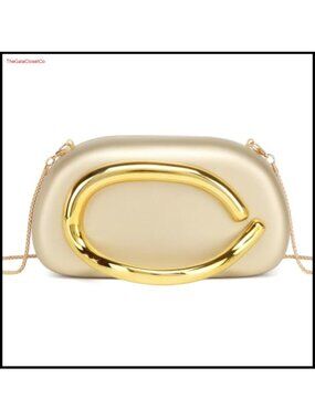 Gold Clutch Purse for Women PU Leather Evening Handbag